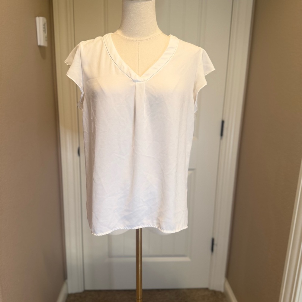 Philosophy White V-Neck Blouse - Picture 1 of 4